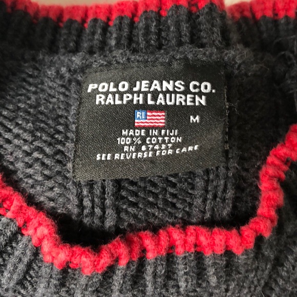 Ralph Lauren Gray Flag Sweater - Picture 2 of 7